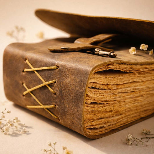 the Vintage Leather Journal with Antique Lock brings together traditional