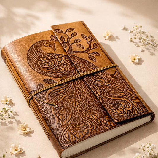 Peacock Art Leather Journal is designed for those who value creativity