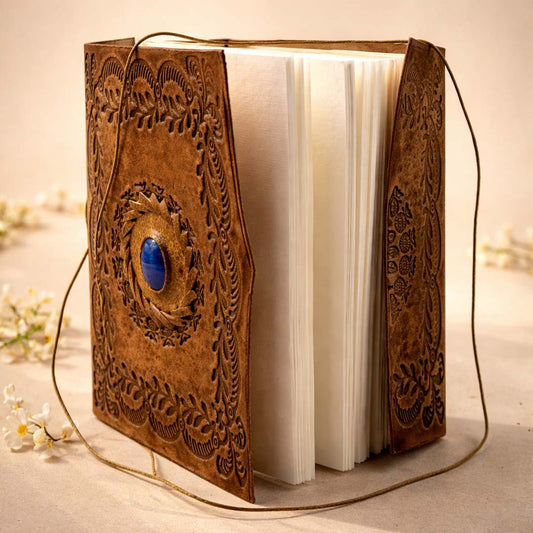 Vintage Gemstone Leather Journal