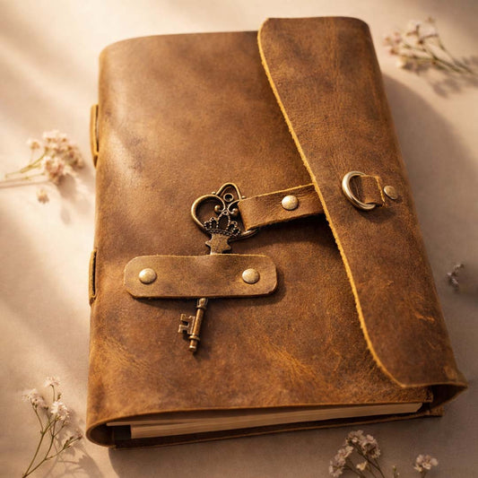 Vintage Leather Journal with Antique Lock