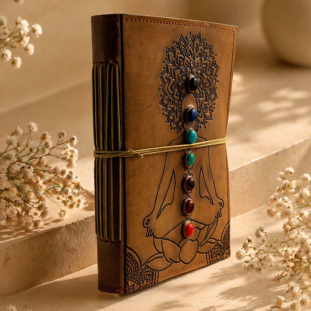 Handmade Chakra Healing Leather Journal