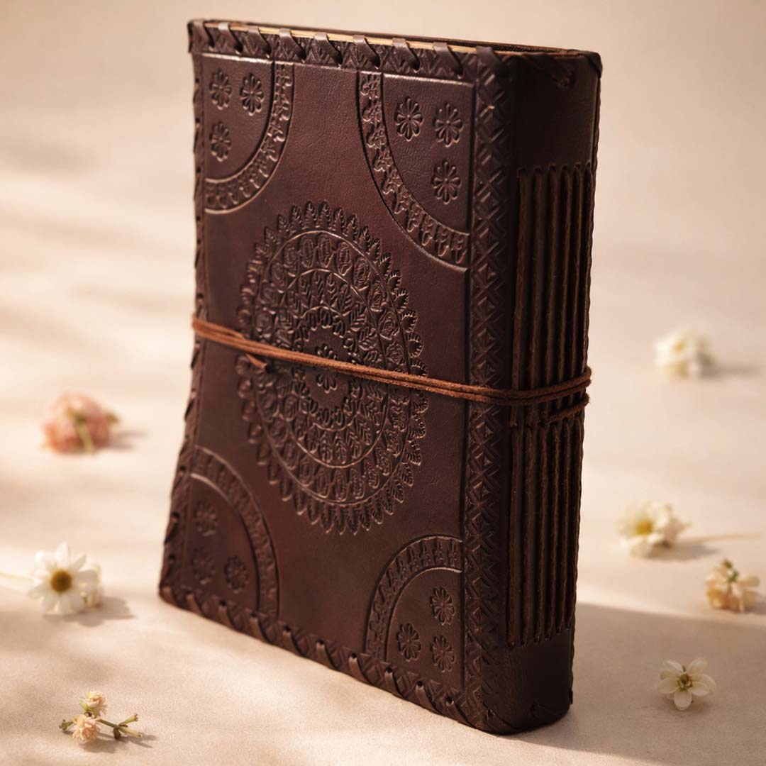 the Royal Chakra Stone Leather Journal is designed for those who value meaningful self expression