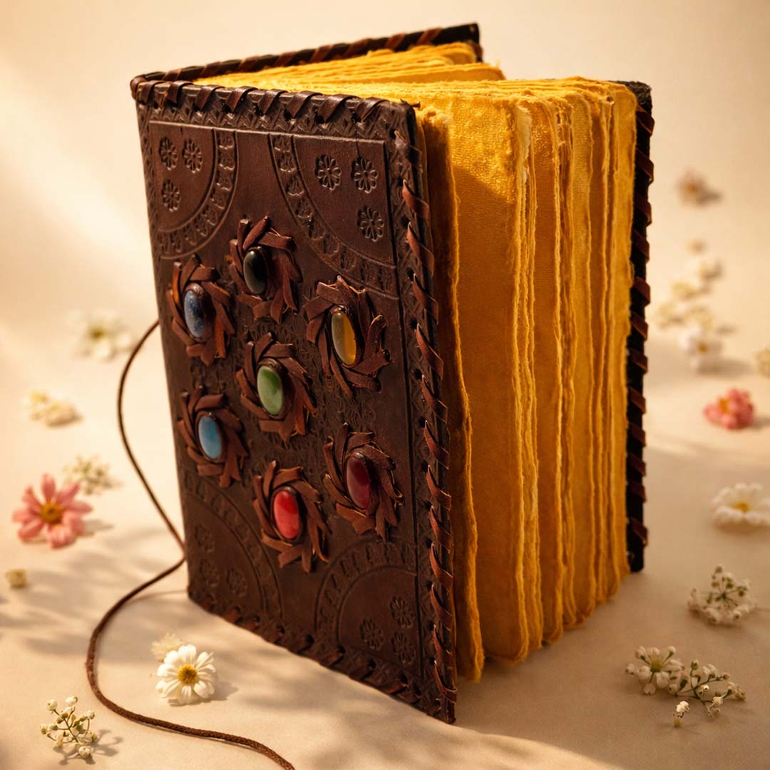  Leather Journal Royal Chakra Stone