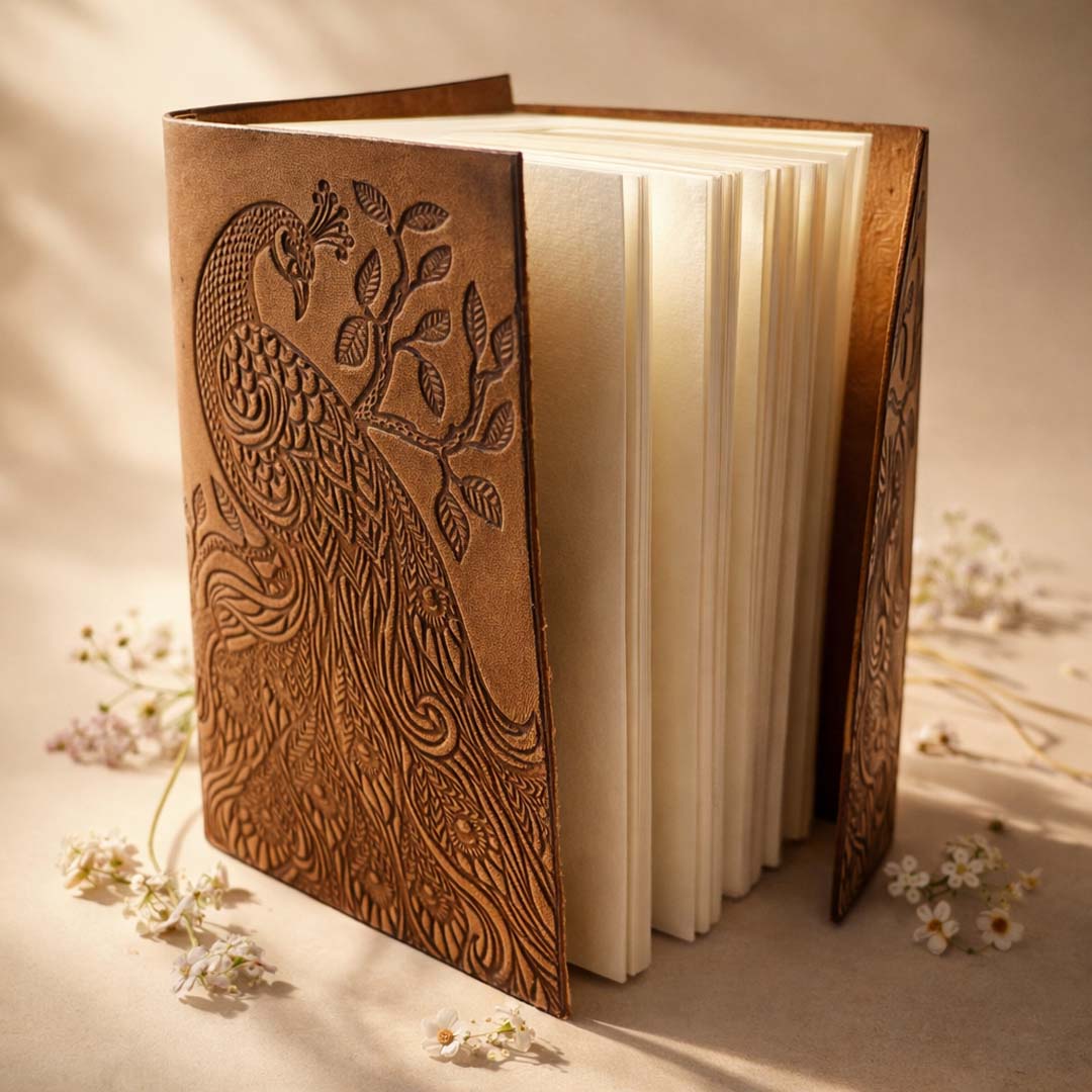 The Peacock Art Leather Journal makes a thoughtful gift for writers