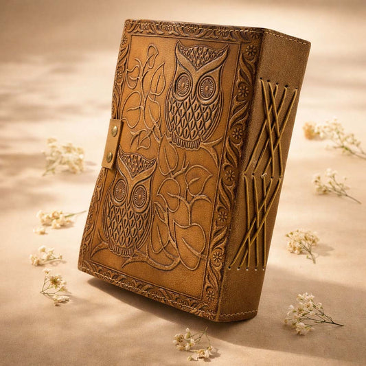 Antique Owl Leather Journal