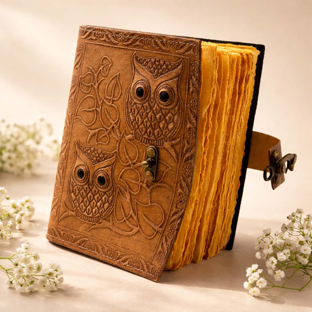 The Antique Owl Leather Journal 