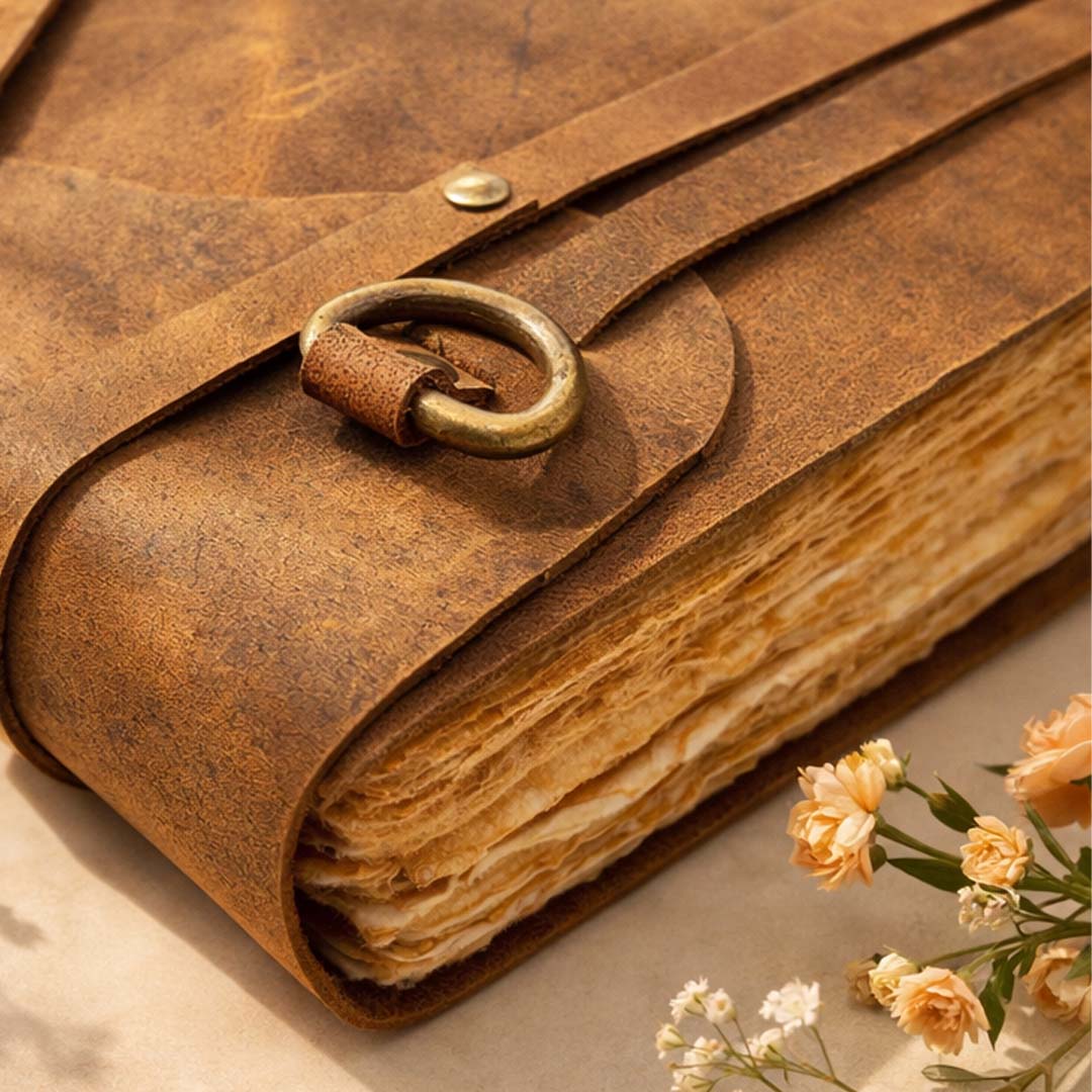 PremiumVintage Leather Journal with Antique Lock