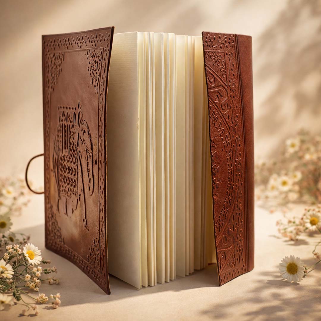 premium Heritage Elephant Embossed Leather Journal