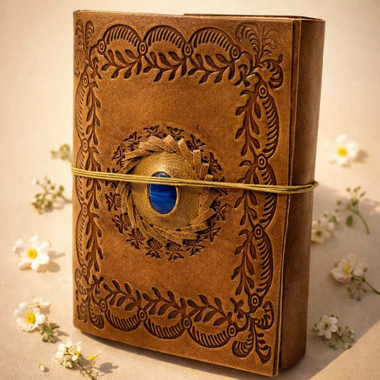 Vintage Gemstone Leather Journal